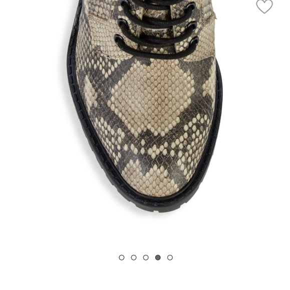 -Dolce Vita Norma leather snake print back zip combat boots - Picture 8 of 10